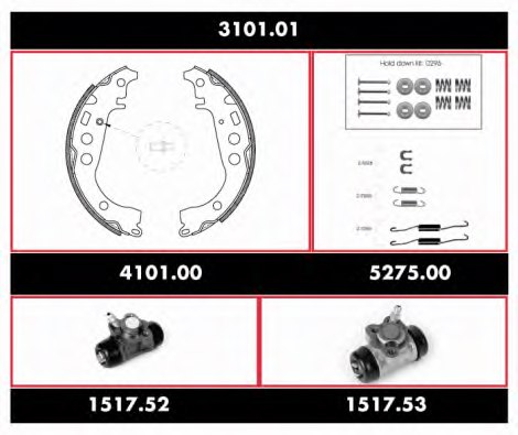 REMSA 3101.01 Brake Set, drum brakes
